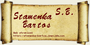 Stamenka Bartoš vizit kartica